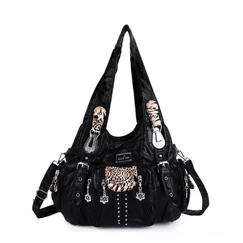 Imagen 2 del producto Bolso Vintage para mujer, bolsos de moda, bolsos de hombro de cuero PU, bolso de hombro de gran capacidad, bolsa femenina