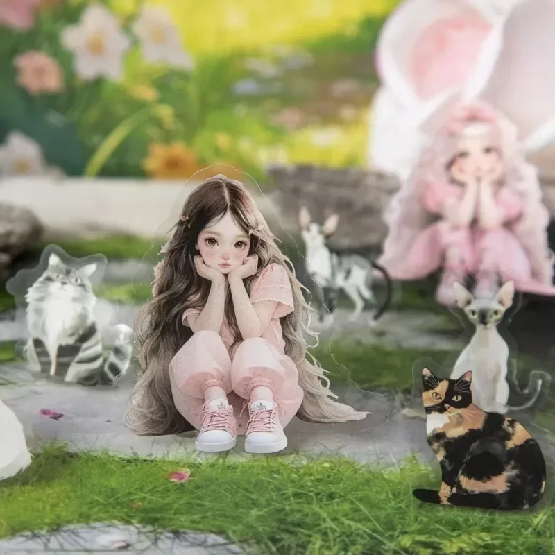 50 sztuk naklejek PET w stylu \"Meow 2\" z serii \"Kotki dla dziewcząt\", dodające felinię zabawności do ręcznie robionych dekoracji dzienników.