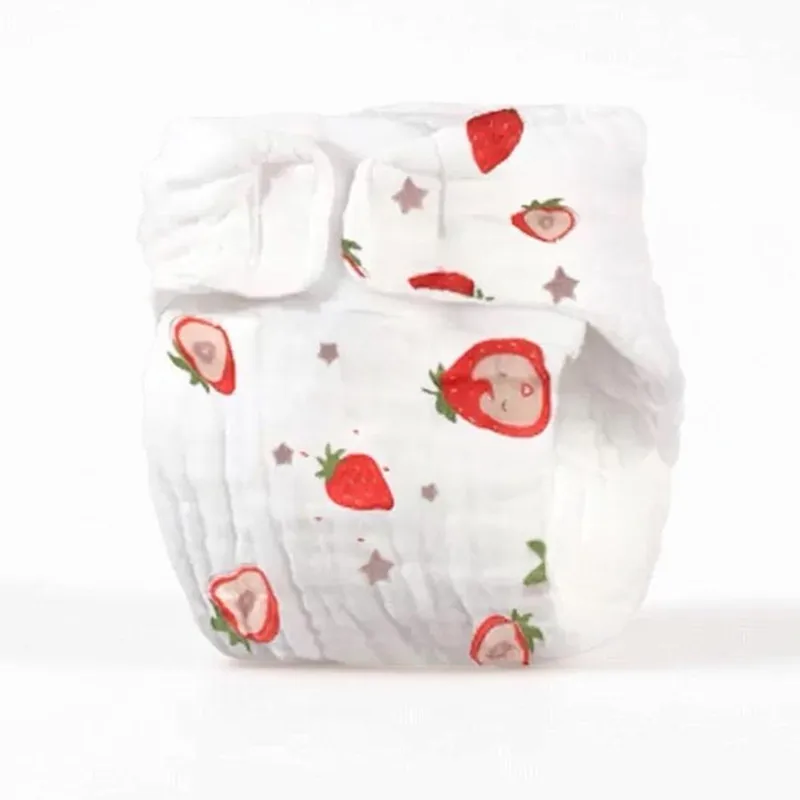 Baby Reusable Cloth Diaper Cover 6 layers Muslin Cotton Washable Gauze Diapers Pocket Breathable Nappies 1PC