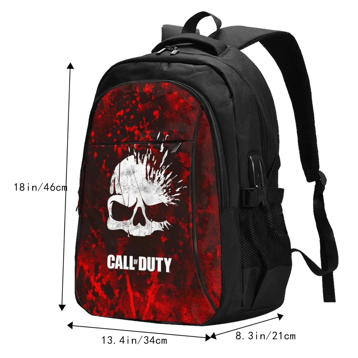 Mochila portátil de viaje móvil Game Call Of Duty Warzone, mochila resistente al agua para negocios con puerto de carga USB, bolsa universitaria