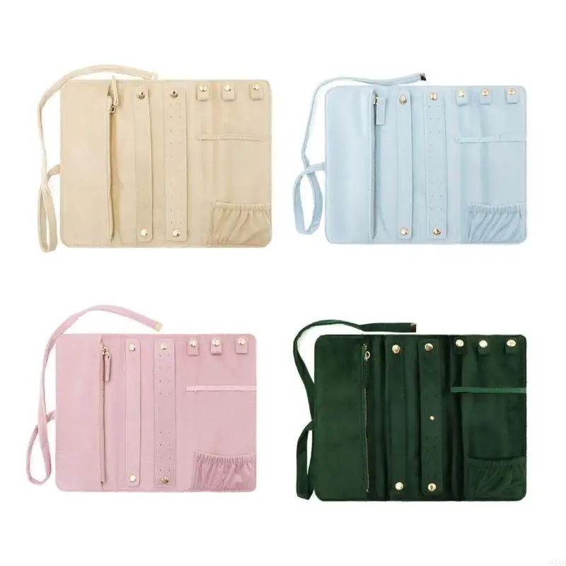 

95AB сумка для хранения ювелирных изделий с бархатистой подкладкой, многосекционные органайзеры для защиты ювелирных изделий