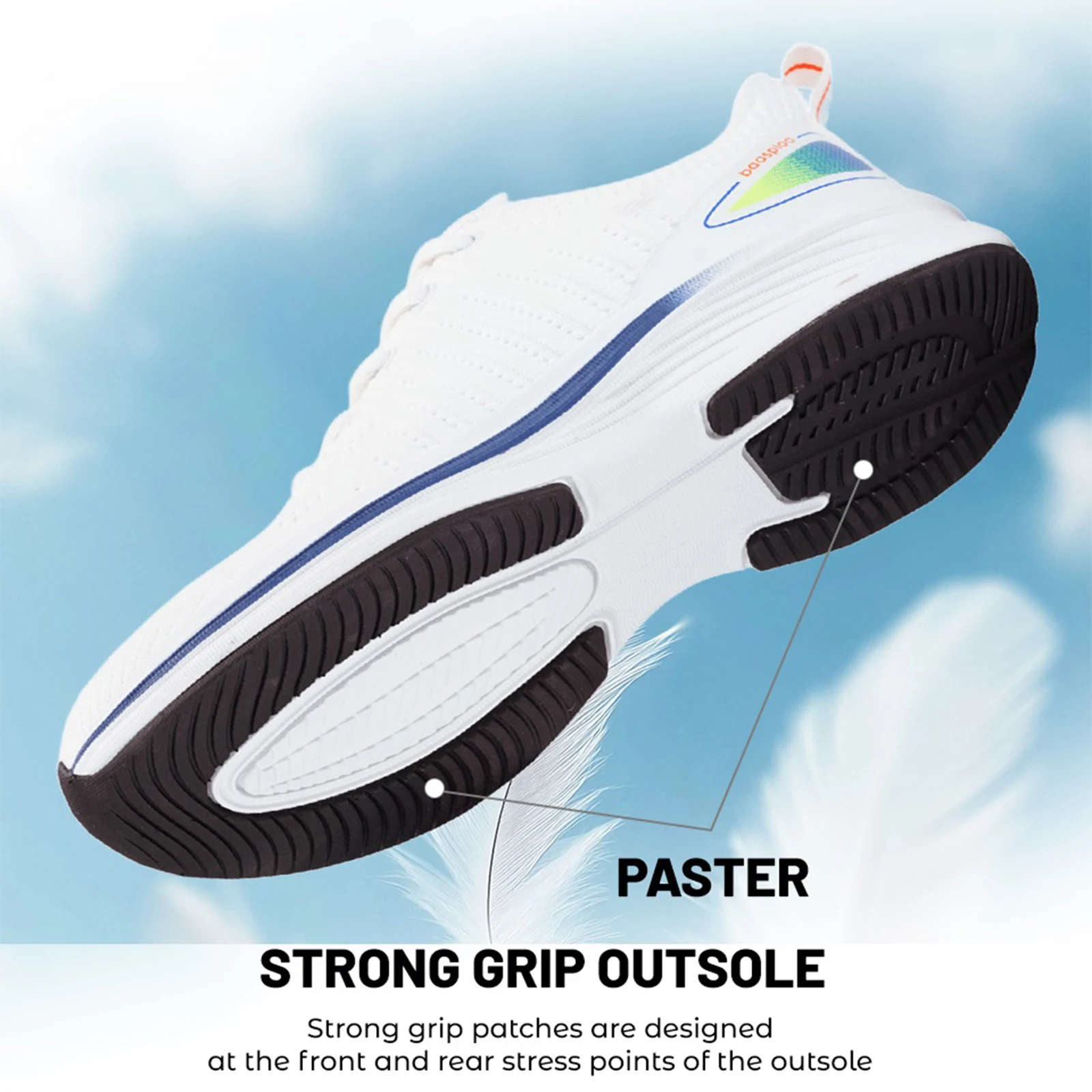 Baasploa Women Running Shoes Comfort Lightweight Sport Shoes New Mesh Breathable White Casual Sneakers Lace-Up Non-Slip