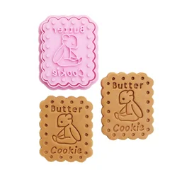 3D Cute Bear Butter Cookie Embossing Mold Cartoon Animal Fondant Cookie Cutter Butter Pattern Biscuit Mold Kitchen Baking Tools