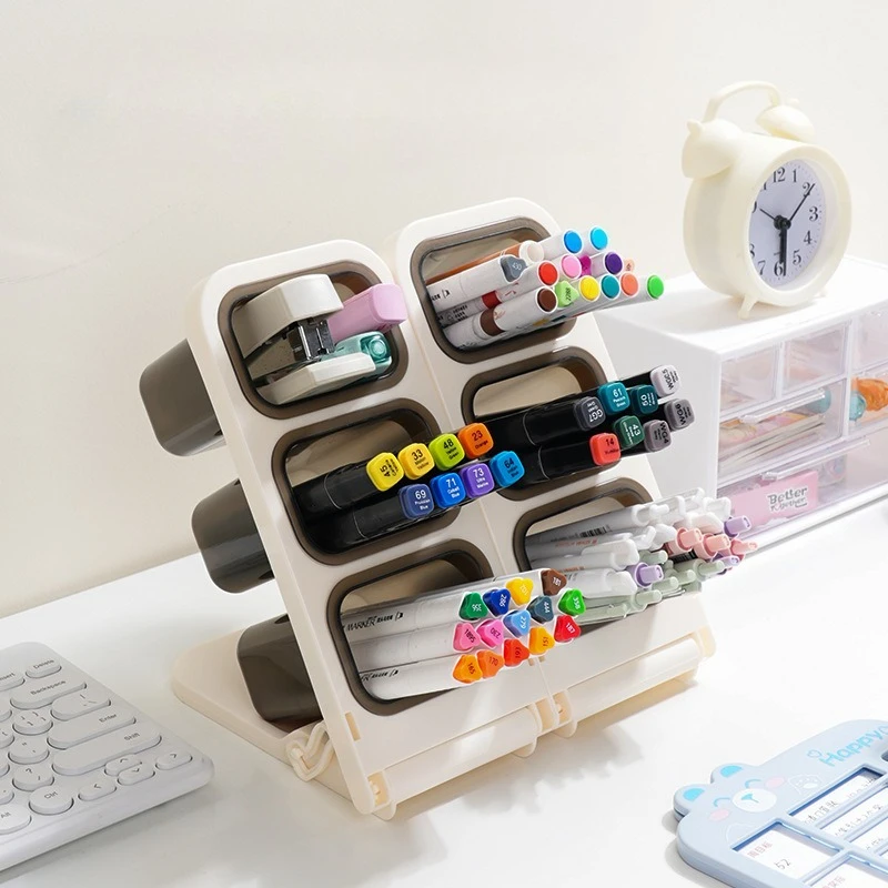 1/2 Piece Detachable Slant Insert Pen Holder, Home Desk Pen Box, Office Desktop Pen Stand, Multi-layer Student Stationery Box