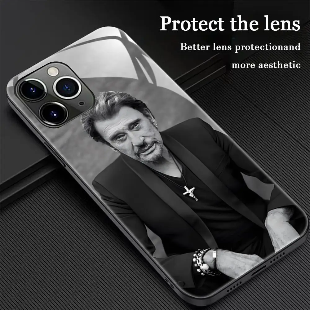 حافظة هاتف كول روك جوني هاليداي لهاتف آيفون 16 15 14 13 12 11 X XR XS 8 Plus حافظة هاتف مغناطيسية زجاجية صغيرة Pro Max