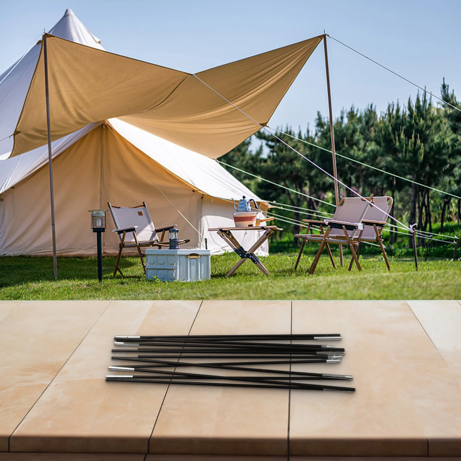 Brand New Tent Rod Lightweight Not Easy To Broken Outdoor Replacement Kit Simple Design Small-size Stretchable String Inside