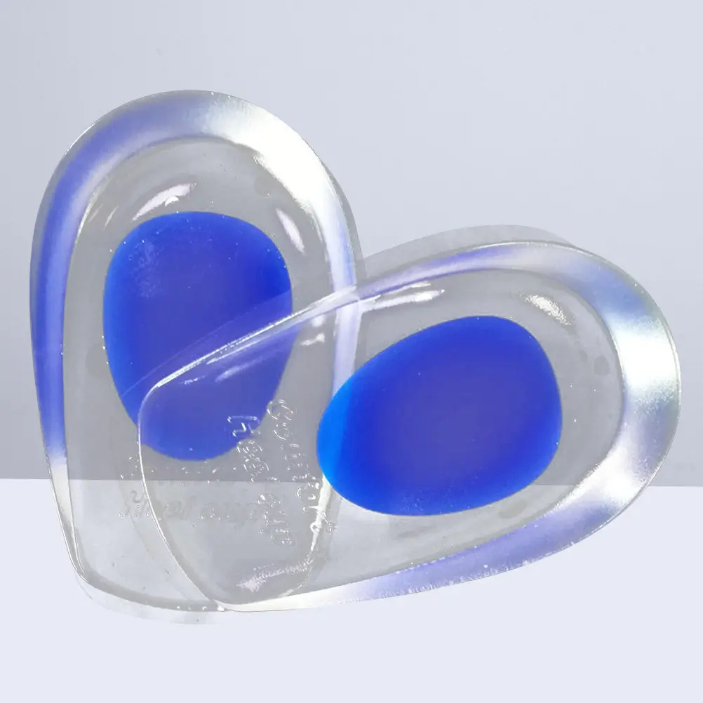 1Pair Silicone Gel Heel Cups Small Blue Premium Material Pain Relief Even Pressure Distribution for All Day Comfort