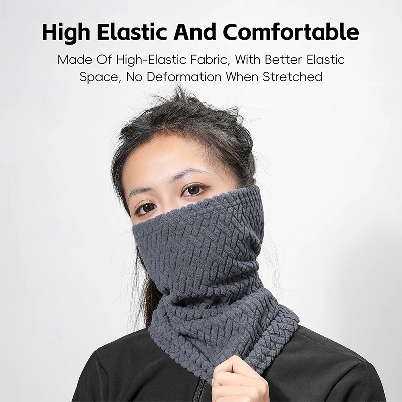 WEST BIKING Thermal Cycling Face Mask Windproof Balaclava Jacquard Velvet Winter Warm Scarf Sports Climbing Hiking Bike Headgear