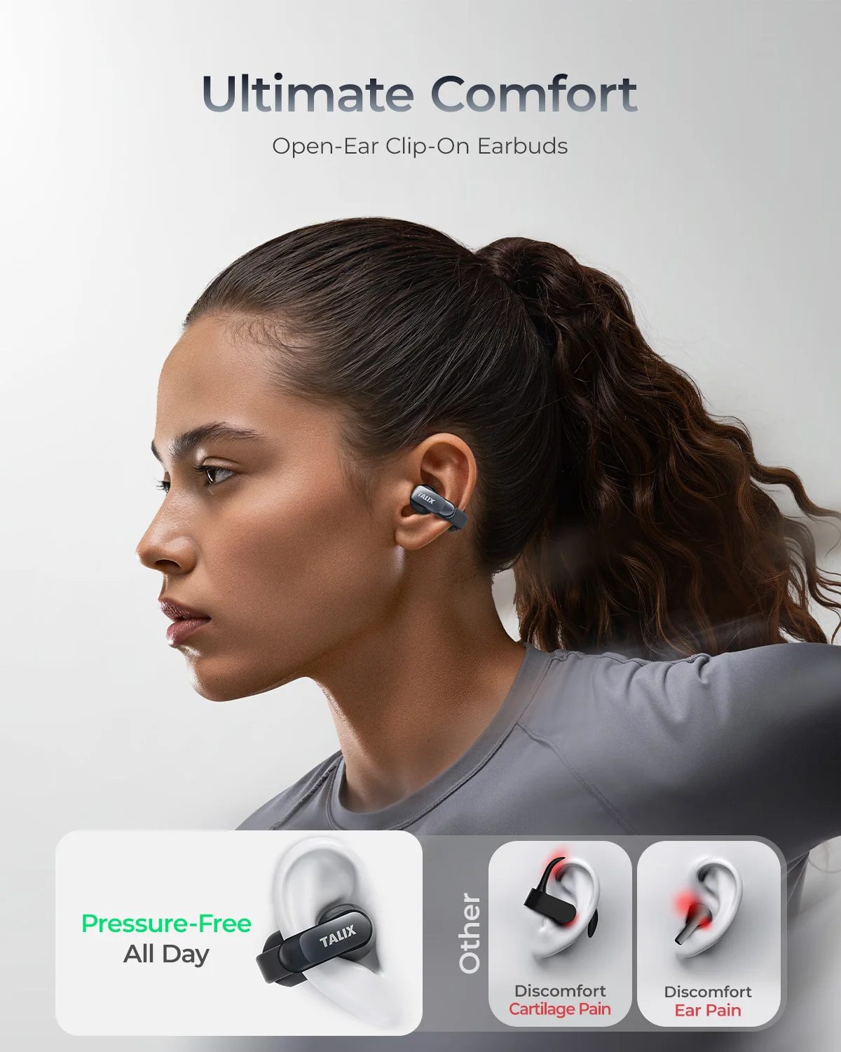 TALIX G1 wireless earbuds fil Bluetooth 5.3 bone conduction headphones nothing earbuds HiFi Sound Quality Waterproof