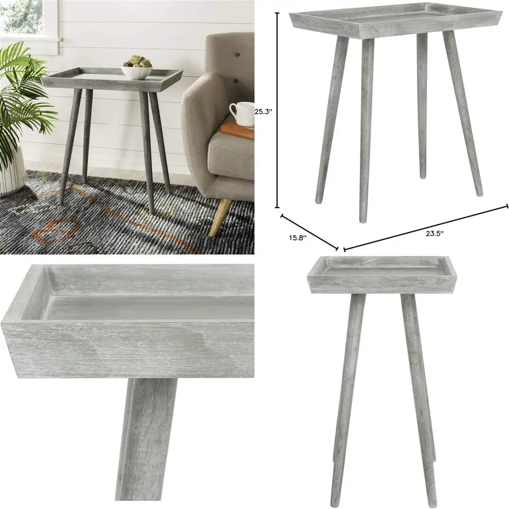 

Sleek Grey Contemporary Slate Accent Table