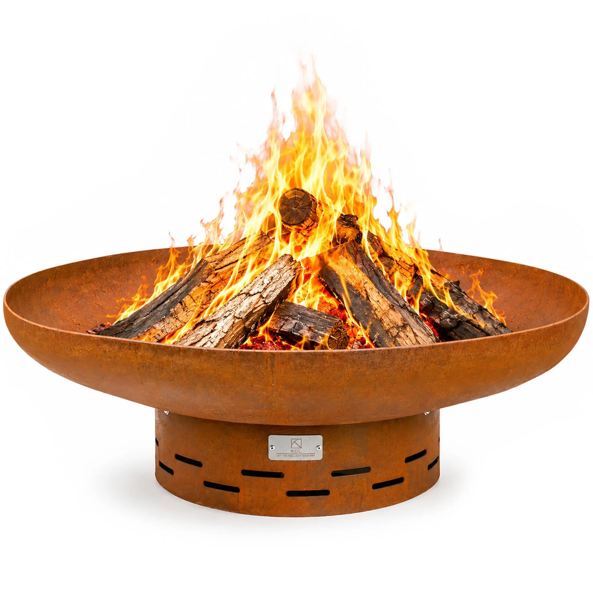 Fire Pit for Outside Wood Burning, 35.5 Inch Large Round Firepit Bowl Outdoor and Patio, Heavy-Duty Bonfire Pit