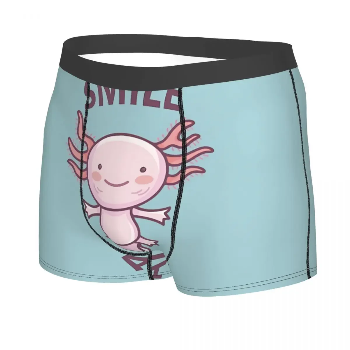 Smiling Happy Man's Boxer Briefs Underwear Axolotl Lover Highly Breathable Gift Idea