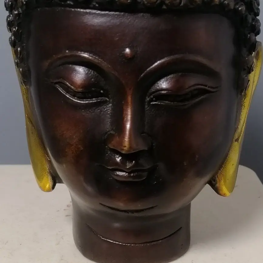 bronze collection, Sakyamuni Buddha head ornament, exquisite craftsmanship, creative decoration ornament in home living