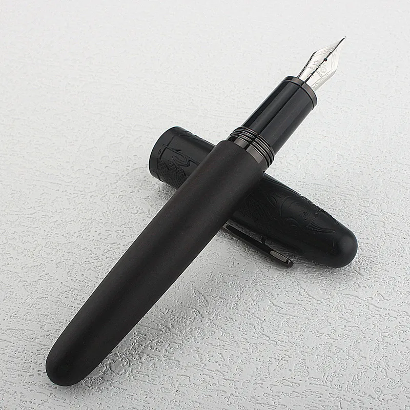 Imagem -05 - Jinhao Madeira Fountain Pen Classic Gado Ebony Presente Escola e Material de Escritório Estudante Papelaria m f ef Nib 9056