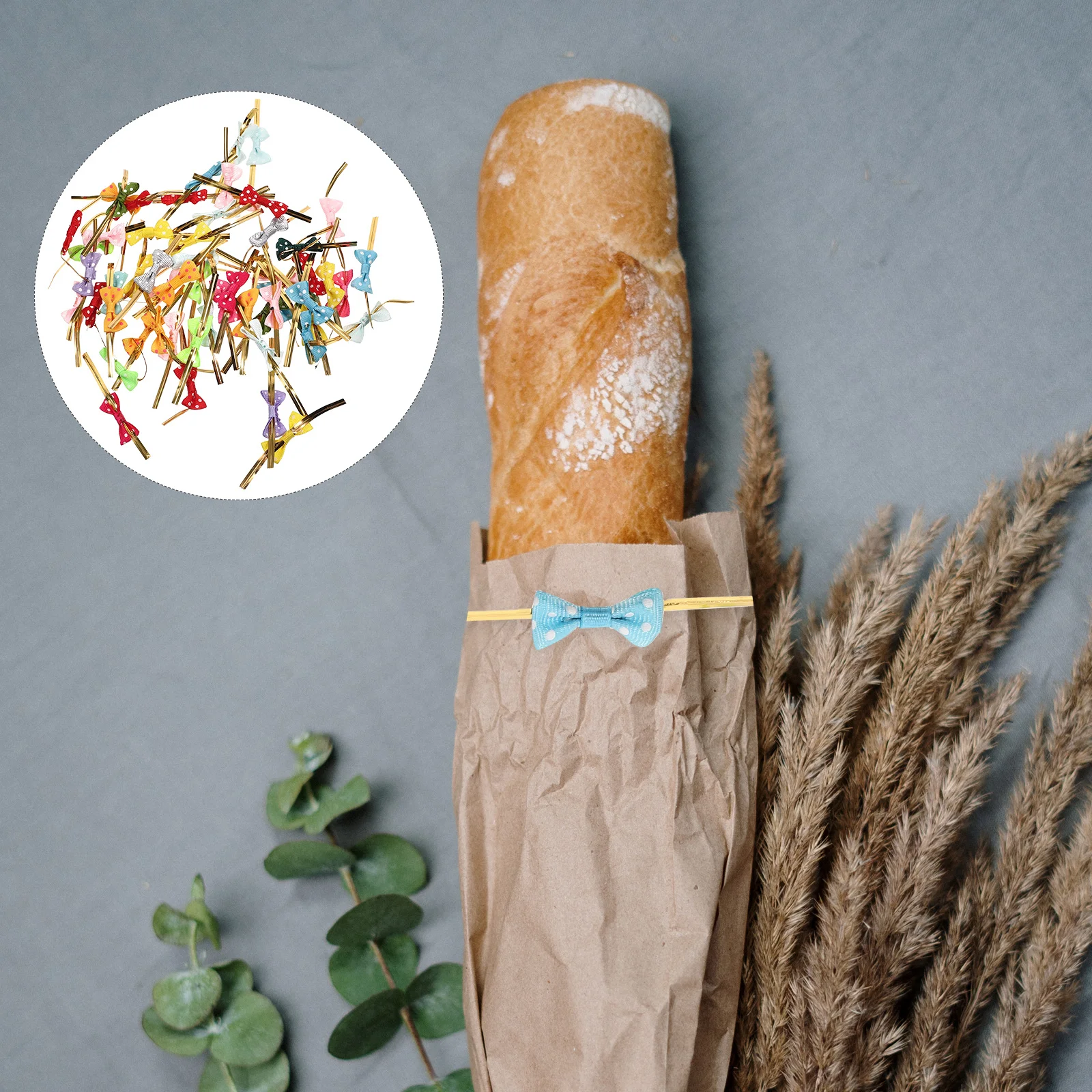 

100pcs Gift Packaging Twist Ties Bows Lollipop Sealing Twisted Ties For Candy Snack Bags Cake Coffee Diy Baking Supplies Party