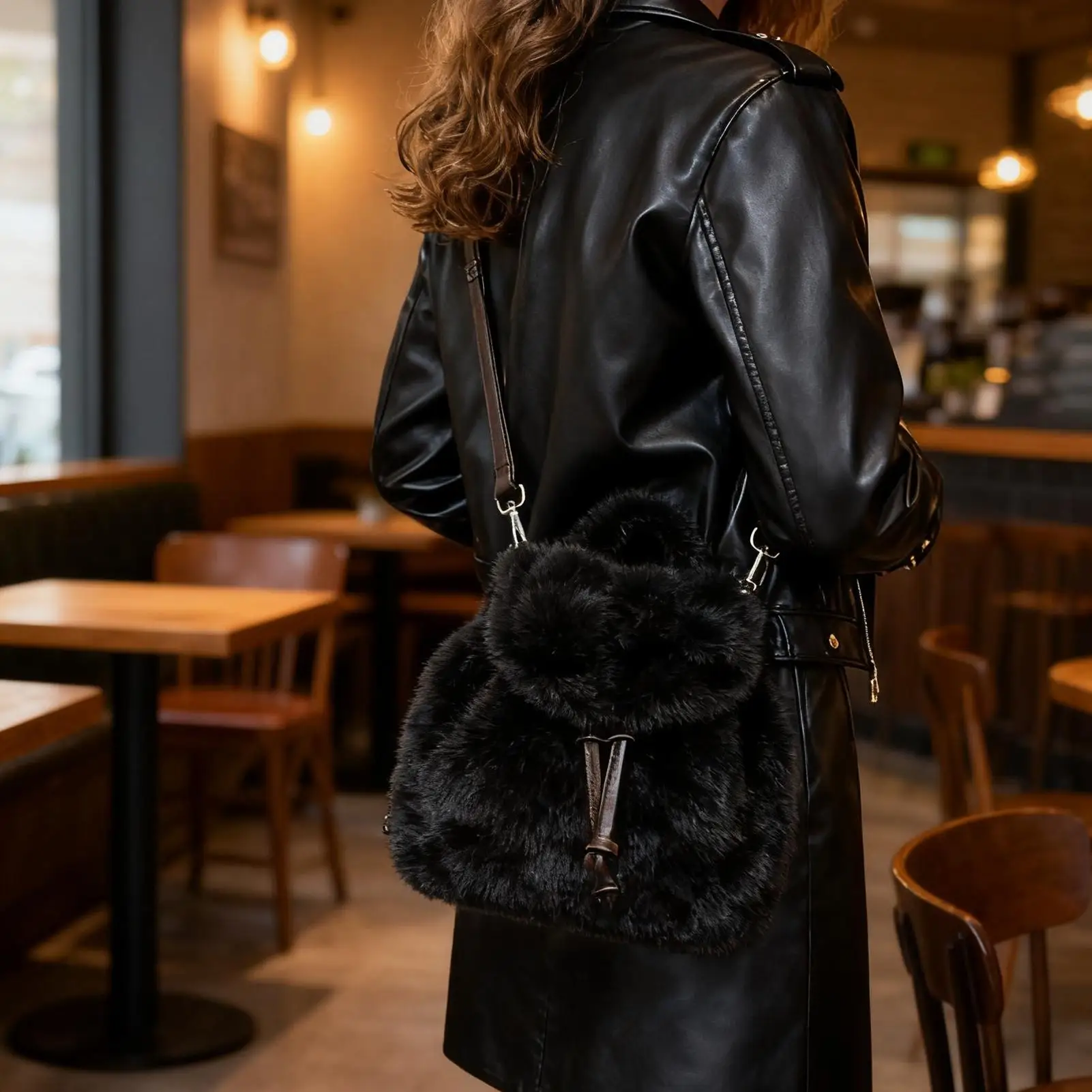 Bolsas de felpa para mujer, bolso con lazo, mochila escolar para viajes escolares, guardería, estudiantes, fiestas de compras de Navidad, niños, mujeres y niños