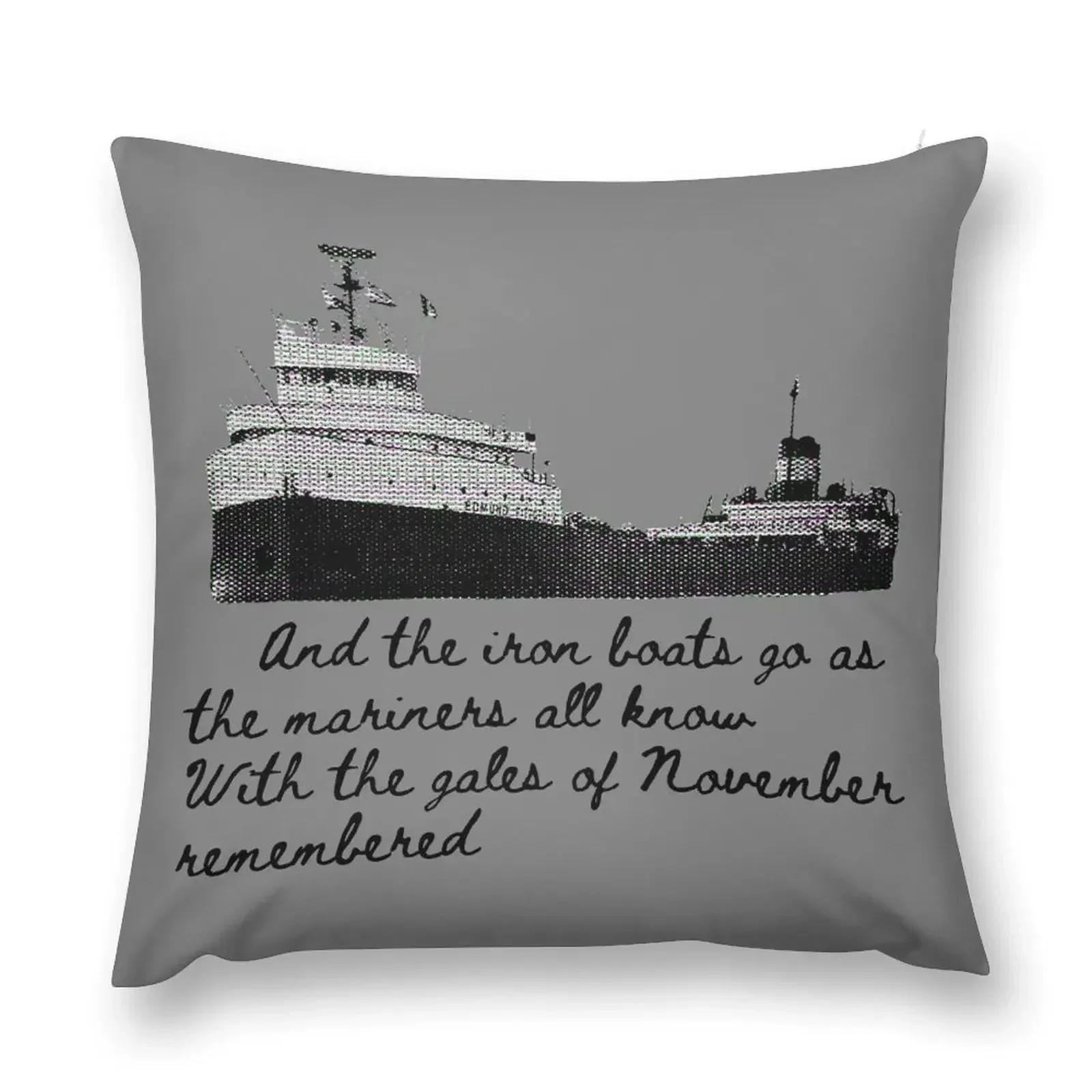 History -- Edmund Fitzgerald Throw Pillow Decorative Cushion Cover Christmas Pillow Covers Decorative Sofa Cushions pillow