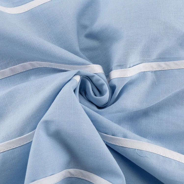 Light Blue White Piping Two Piece Outfit Halter Cami Top Scalloped Hem High Waist Midi Skirt Women Vacation Matching Set 2607002