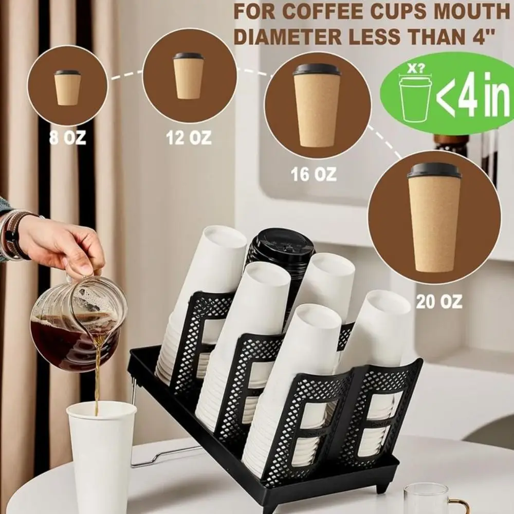 

Plastic Disposable Cup Storage Holder Adjustable Space Saving Foldable Paper Cup Holder Portable Coffee Cup Holder
