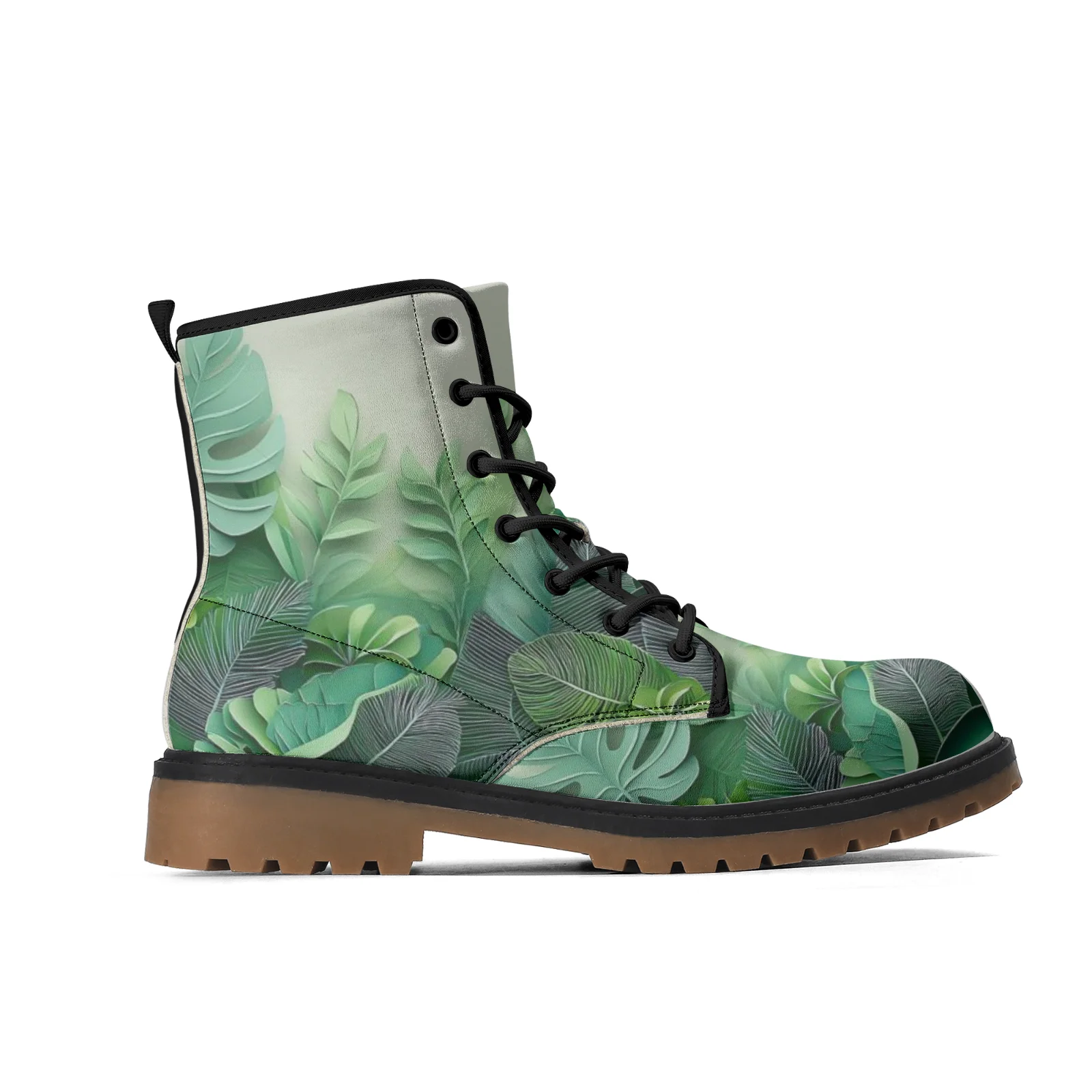 أحذية منتصف الساق للنباتات الخضراء ثلاثية الأبعاد قابلة للتخصيص، أحذية منتصف الساق غير رسمية للشارع للرجال والنساء، للربيع والاتحاد الأفريقي