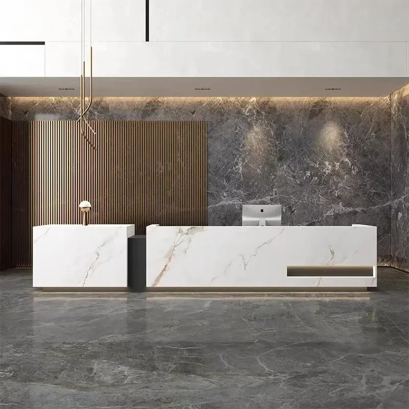 مكاتب استقبال فاخرة للتجميل، أرفف حديثة، مطعم، مكاتب استقبال بسيطة، شركة جمالية، أثاث عصري Mostrador #6