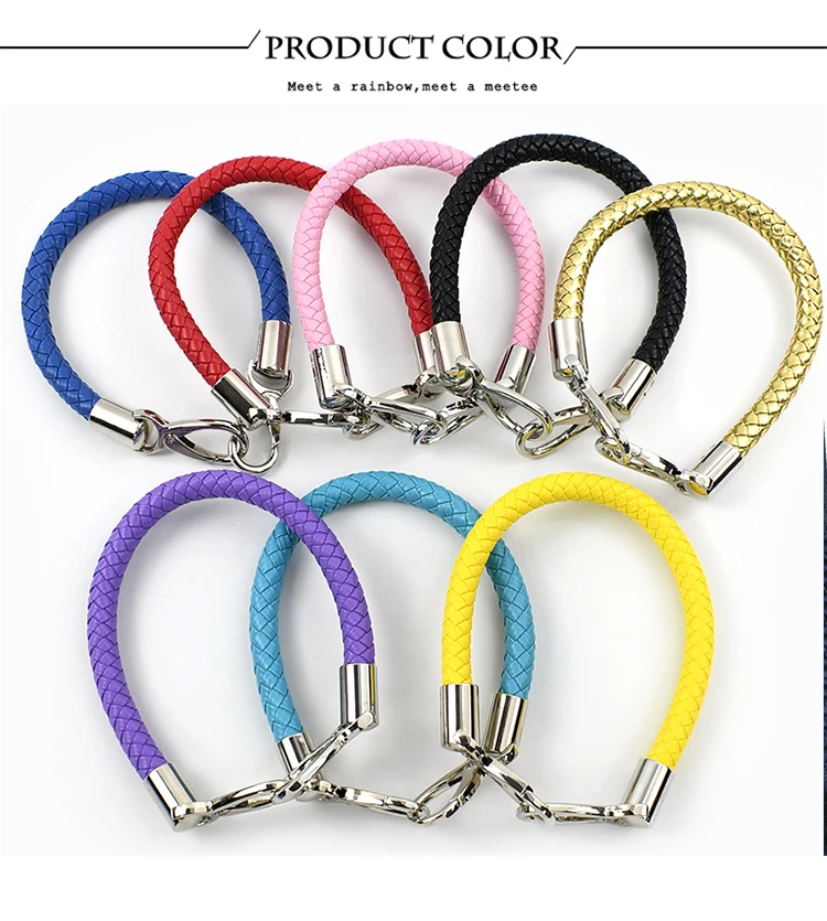 2Pcs 40/50/60cm Handbag Handle PU Braided Rope Sliver Buckle Women's Bags Shoulder Straps DIY Leather Crafts Purse Accessories