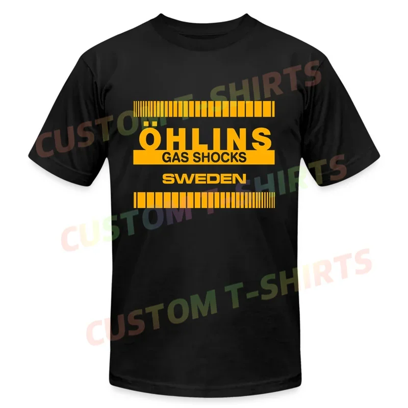 

2024 Men T Shirt Casual Brand New Ohlins Car Racing Logo T-shirt Graphic Summer Short Sleeves 100% Cotton S-3XL