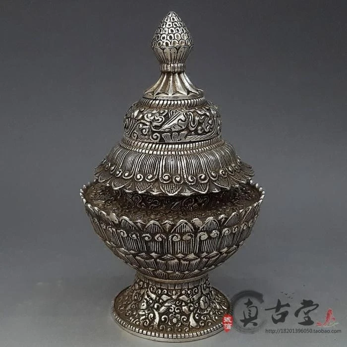 Special Price Antique Pure Copper Brass Plated Lotus Eight Treasure Box Eight Treasure Incense Burner Ornaments Home Decoration