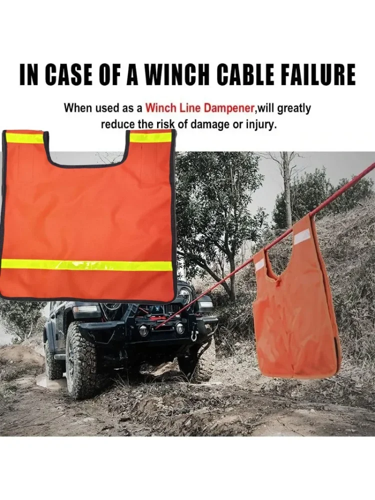 AliExpress NONE Heavy Duty Winch Rope Dampener Blanket Cable Damper with Reflective Strips for Car Off-Road Safety Recovery