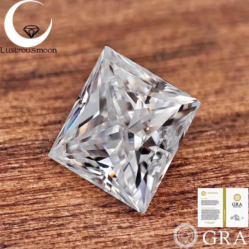 

Квадратный муассанит «Принцесса» супербелого цвета, сертифицированный GRA, VVS1, синтетический драгоценный камень, проходит проверку на детекторе бриллиантов, для изготовления ювелирных изделий