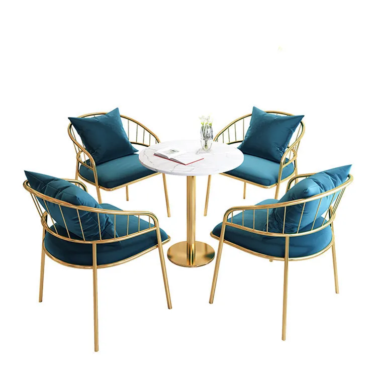 

Nordic simple milk tea shop restaurant complete dining table and chair combination negotiation table and chair