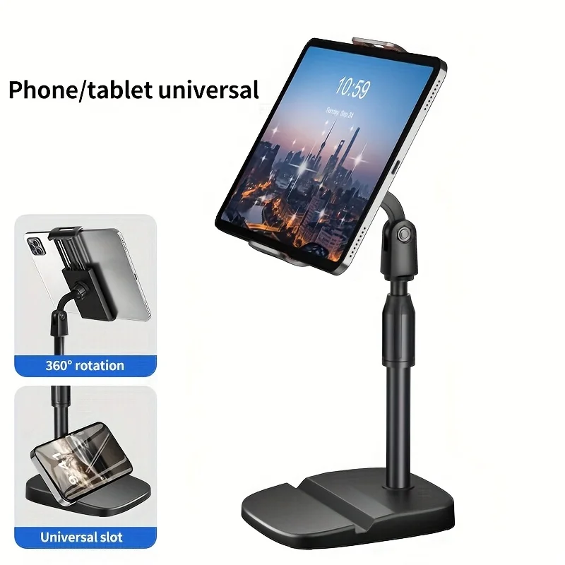قاعدة مرجحة لحامل عالمي ثابت للهاتف/الكمبيوتر اللوحي! حجم كبير متعدد الوظائف 2 في 1 مع فتحة للهاتف