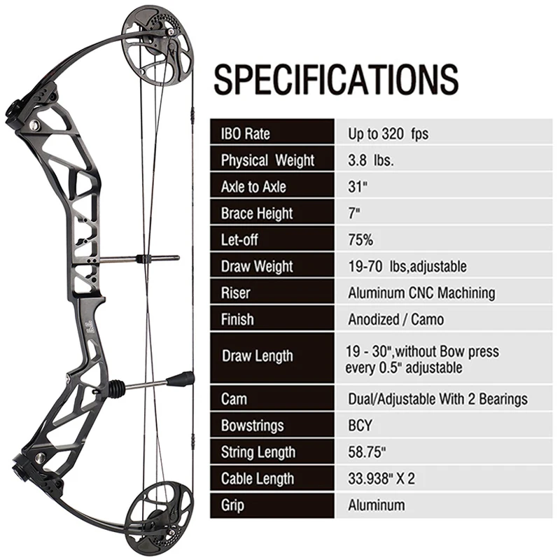 Imagem -06 - Carbon Arrow Composto Bow Grupo Alloy Handle Polia Arco Colorido para Caça Tiro Esporte 75 de Poupança t1 1970lbs