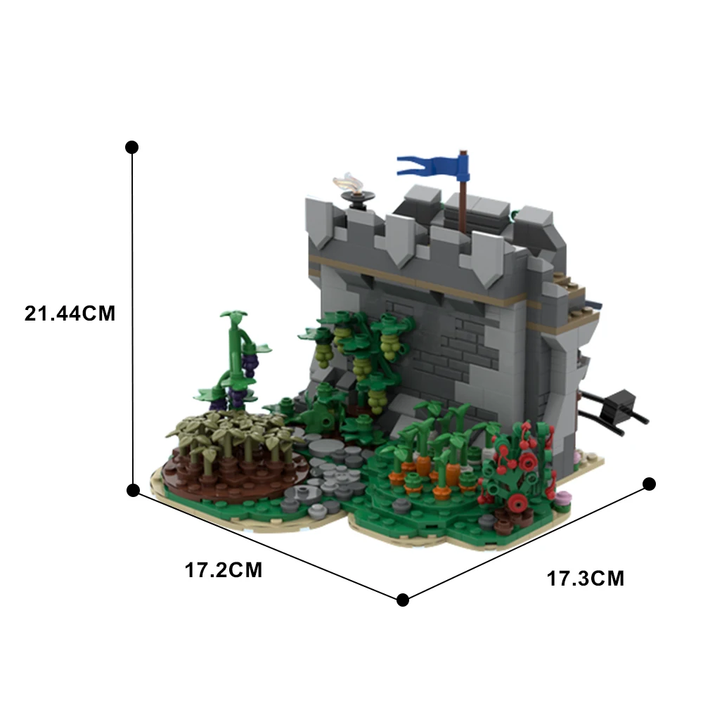 MOC ยุคกลางสวนผักและ Paddock ชุดอาคารบล็อกฟาร์มสัตว์ Farmland ปลูก DIY อิฐปราสาทของเล่น Xmas ของขวัญ