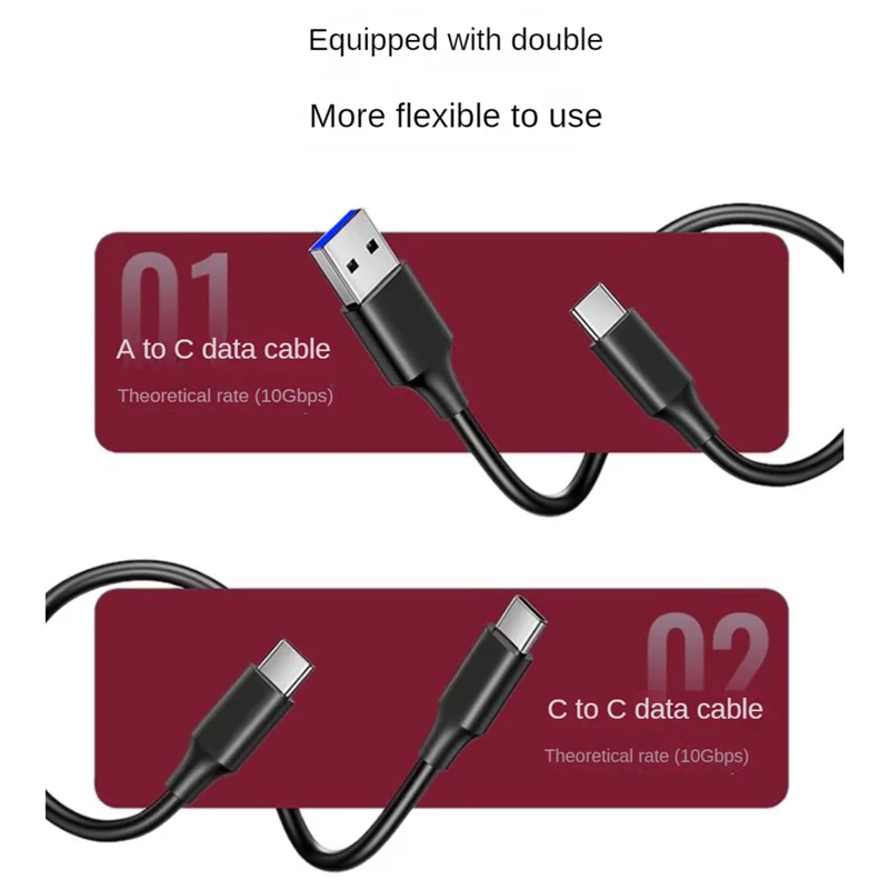 M.2 Nvme SATA SSD Penutup Eksternal Tipe-c USB3.1 Gen2 10Gbps Casing SSD Paduan Aluminium untuk SSD 2230