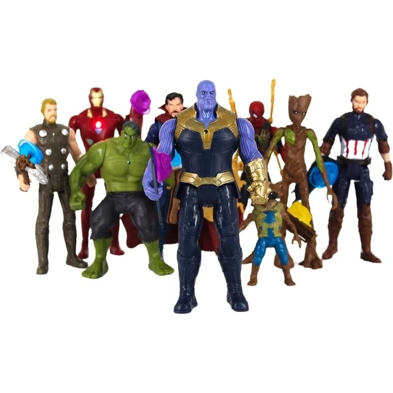 المنتقمون 4 سبايدرمان كابتن أمريكا الرجل الحديدي ثور أنيمي الطرفية نموذج الشكل لعبة الصبي شخصية منضدية الحلي