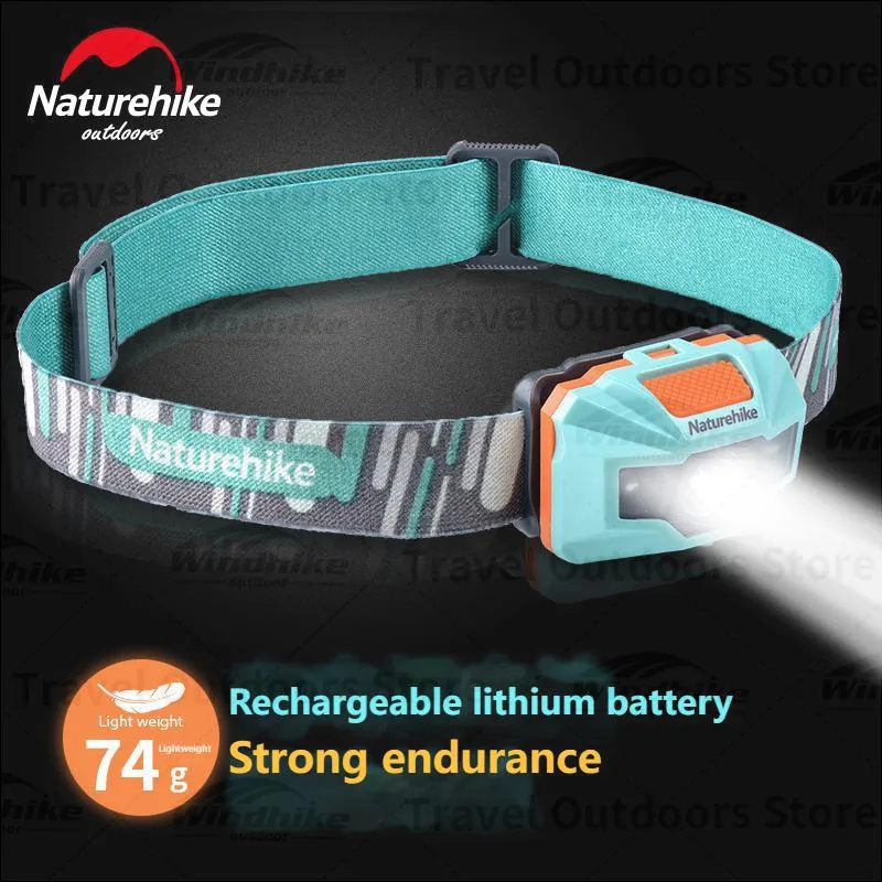 Naturehike Headlamp Lightweight Portable Rechargeable Waterproof Head Light Outdoor Fishing Camping Hiking USB Ultralight 74g