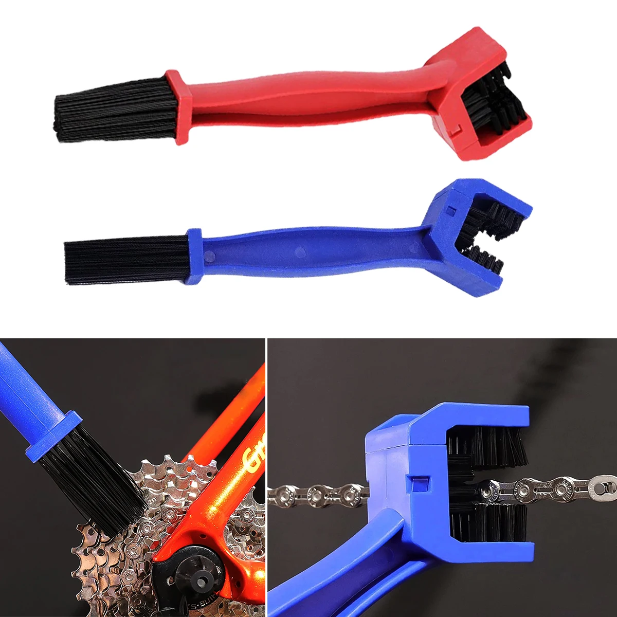 Bicycle Chain Clean Brush Motorcycle Road eBike Chain Clean Cleaner Gear Maintenance MTB Bike Scrubber Clean Tool Kit Outdoor