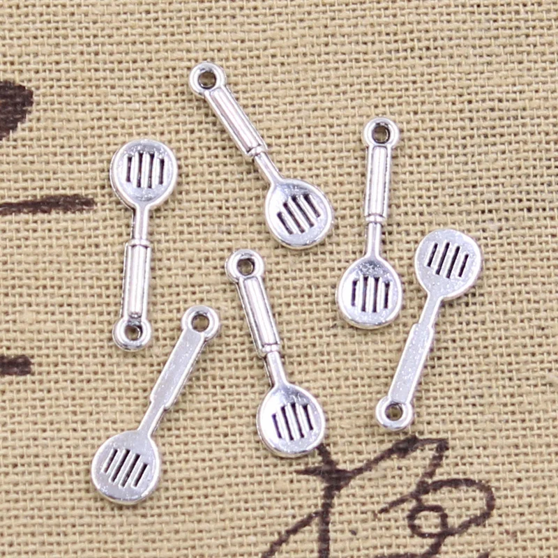 100pcs Charms Kitchen Cooking Spatula 18x5mm Antique Silver Color Pendants DIY Crafts Making Findings Handmade Tibetan Jewelry