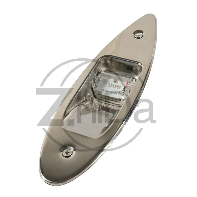Stainless Steel Dual Color LED Navigation Lamp, Red Green Indicator Light for Yacht Marine Vessel