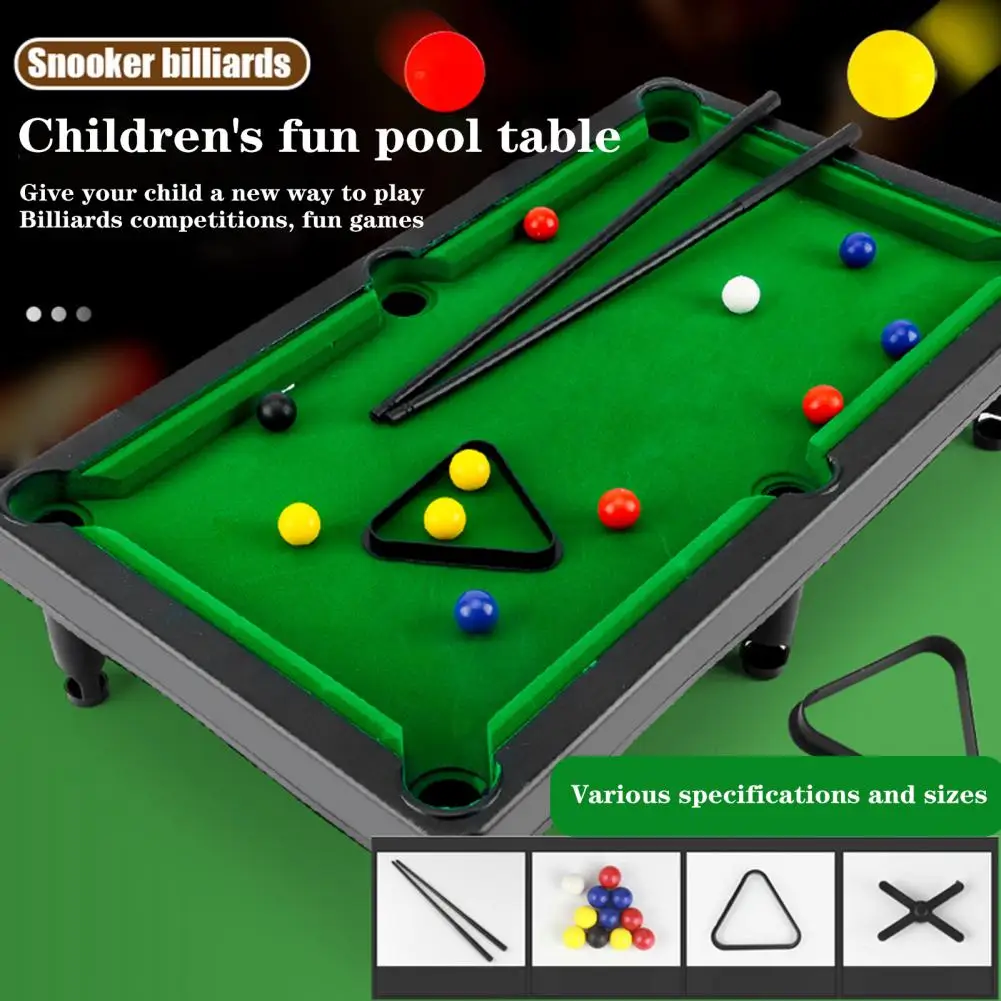 Children Billiards Game Portable Mini Pool Table Kit for Kids Adults Includes 11 Balls 2 Cues Triangle Rack for Children