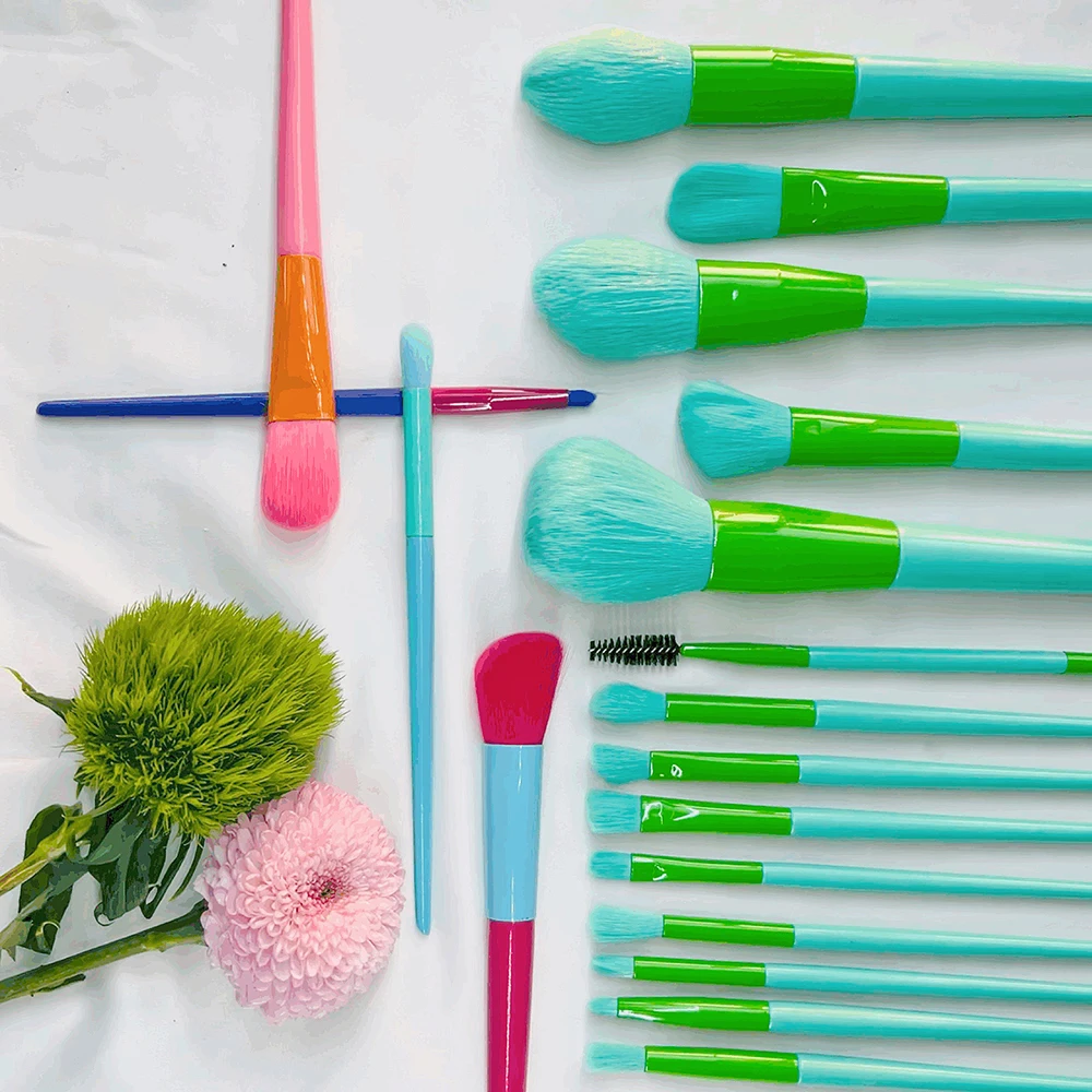 

Набор красочных красивых кистей для макияжа для женщин, 14 шт., повседневная кисть для нанесения теней, консилера, бровей, кисть для растушевки ресниц, косметическая кисть