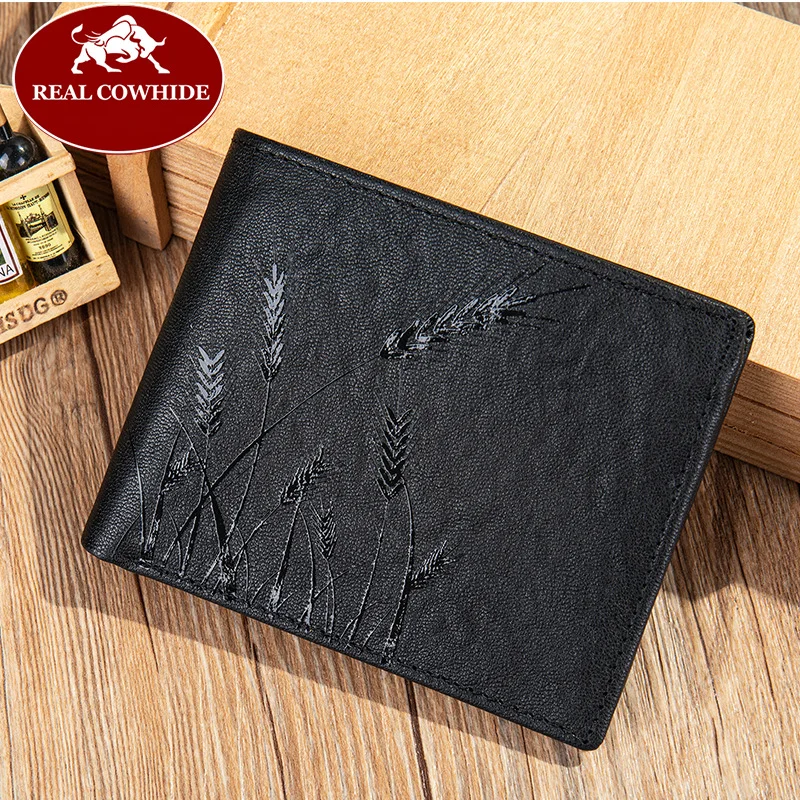 New Designer Men Wallet 100% Genuine Leather Card Holder Brand Luxury Cowhide Purse Wallet Best Gift for Father Husband