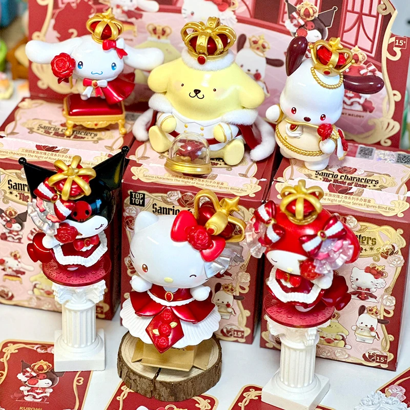 

Sanrio персонаж «Ночь розы» серии слепая коробка милый PomPomPurin Kuromi аниме кукла-сюрприз сумка My Melody Mystery Box игрушки
