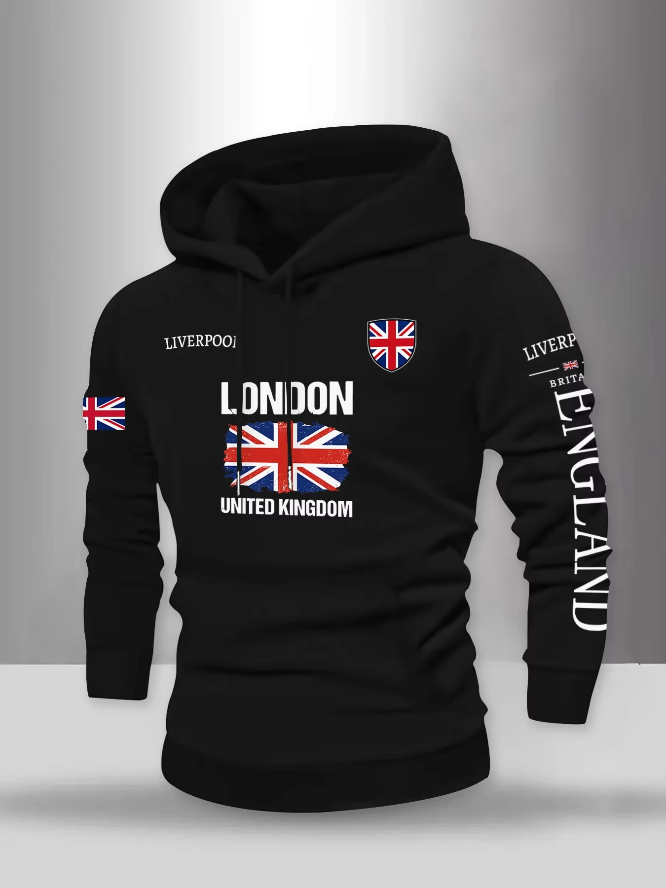 Men Autumn-Winter Collection UK London United Kingdom Flag Print Hoodie England Liverpool Letter Casual Streetwear Sports hoodie
