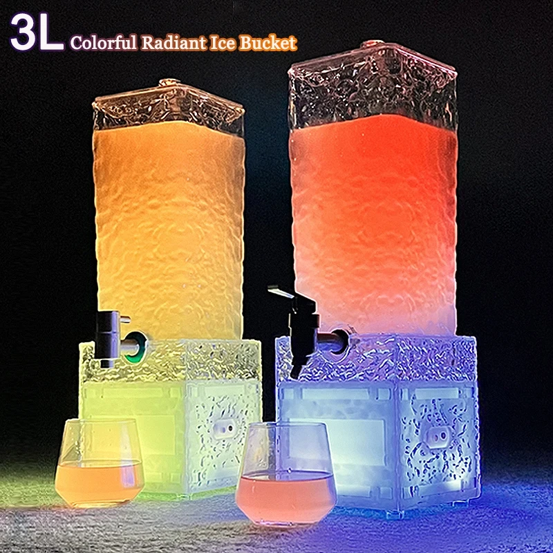 3l Led Luminous Beer Cannon Beer Tower Outdoor Camping Bar Ktv Party Acrylic Beverage Ice Bucket