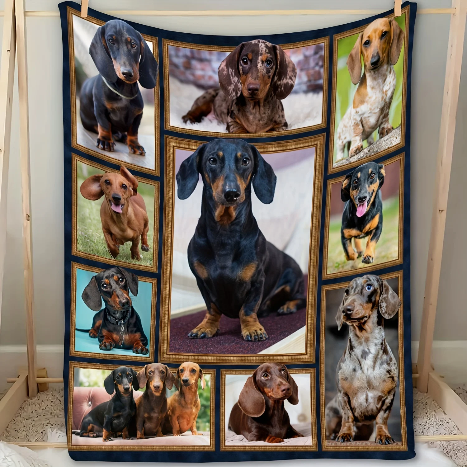 Smolander Hound Patchwork Pattern Soft Blanket Flannel Blanket