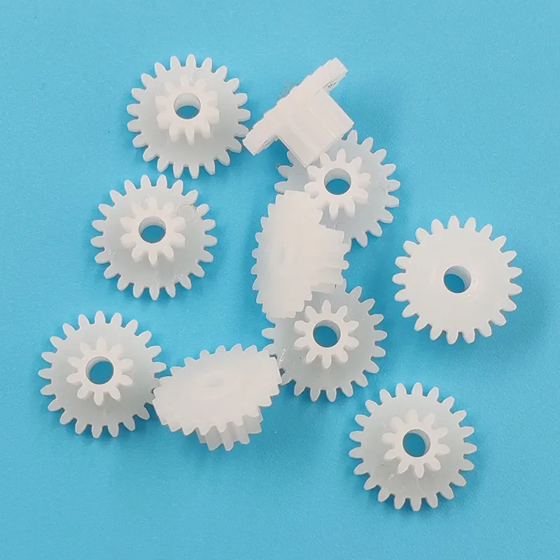 21102.5A 0.5M Gear 11.5mm Diameter POM Plastic Pinion 21 Teeth + 10 Teeth Double Layer Gears 2.45mm Hole Toy Parts 10PCS/lot