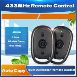 433MHZ Auto Copy Remote Control 3 Channel Code Universal Garage Gate Door Opener Remote Control Duplicator Cloning Code Car Key