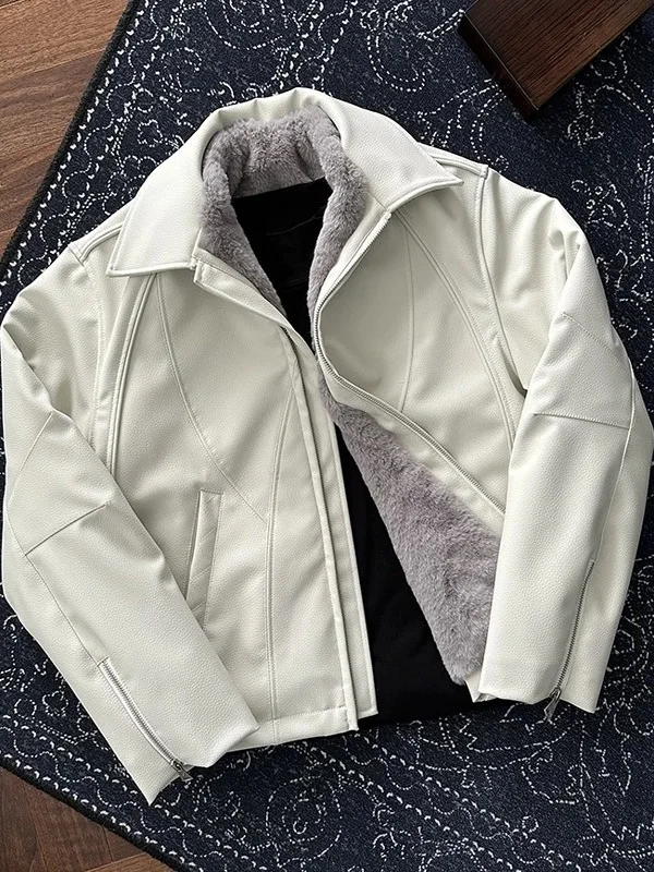 

Lay American Sle ort Thiened Cotton Jaet Men's Winter Fce Lined Leather Coat Harlington ort Cotton Coat